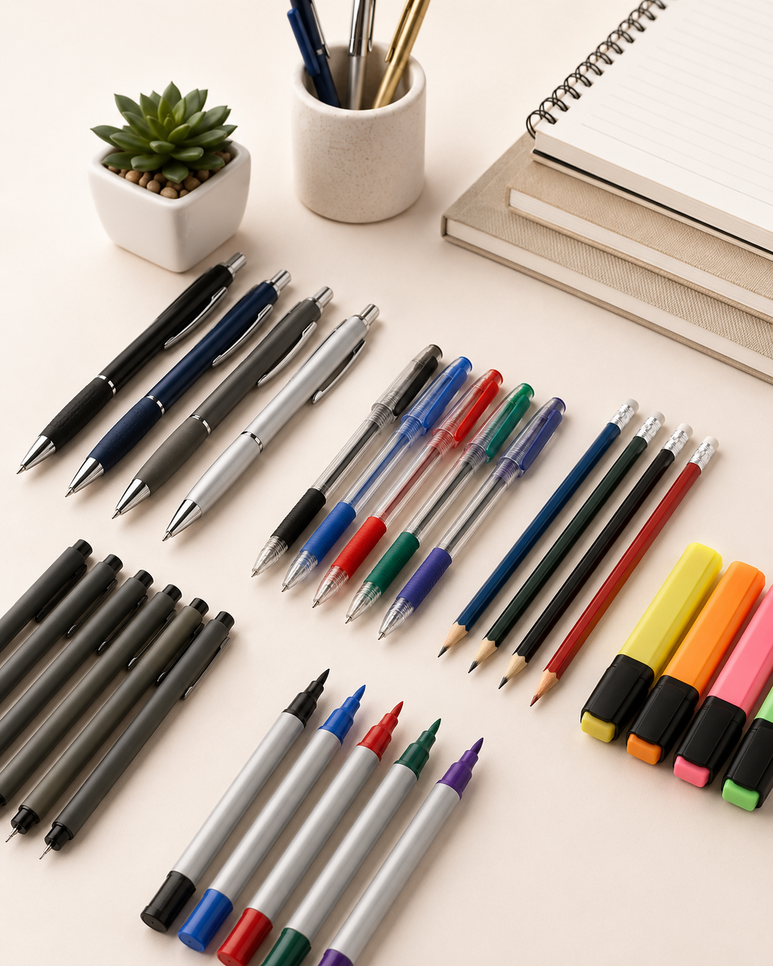 Pens and writing supplies