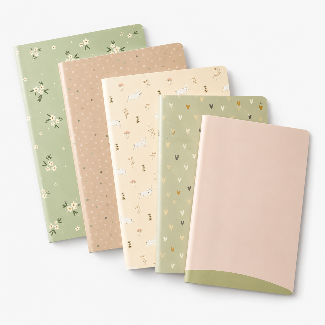 48-Sheet Pastel Grid Notebook Set — Wholesale Box of 5