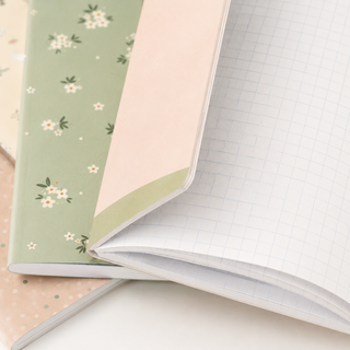 48-Sheet Pastel Grid Notebook Set — Wholesale Box of 5