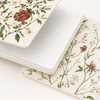 A5 Botanical Grid Notebook Set, 48 Sheets — Box of 5