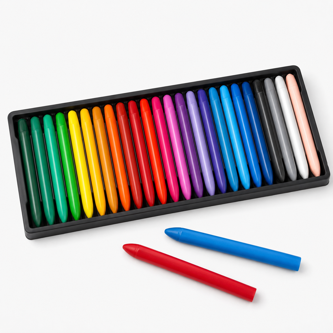 24-Colour Triangular Plastic Wax Crayon Set