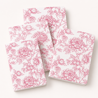 Floral Lined Notebook Set, 48 Sheets — Pack of 4