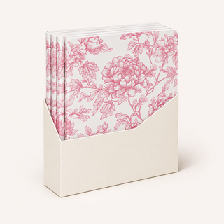 Floral Lined Notebook Set, 48 Sheets — Pack of 4