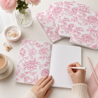 Floral Lined Notebook Set, 48 Sheets — Pack of 4