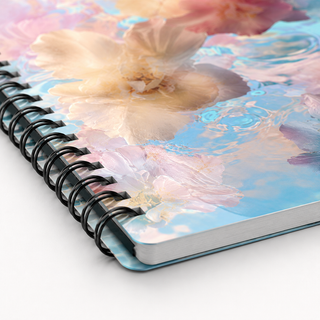 Watercolour Floral Spiral Grid Notebook Set — Pack of 4
