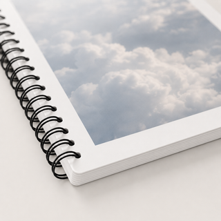 A5 Ocean & Cloud Spiral Grid Notebook Set — Pack of 4