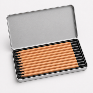 12-Grade Graphite Drawing Pencil Set in Metal Tin