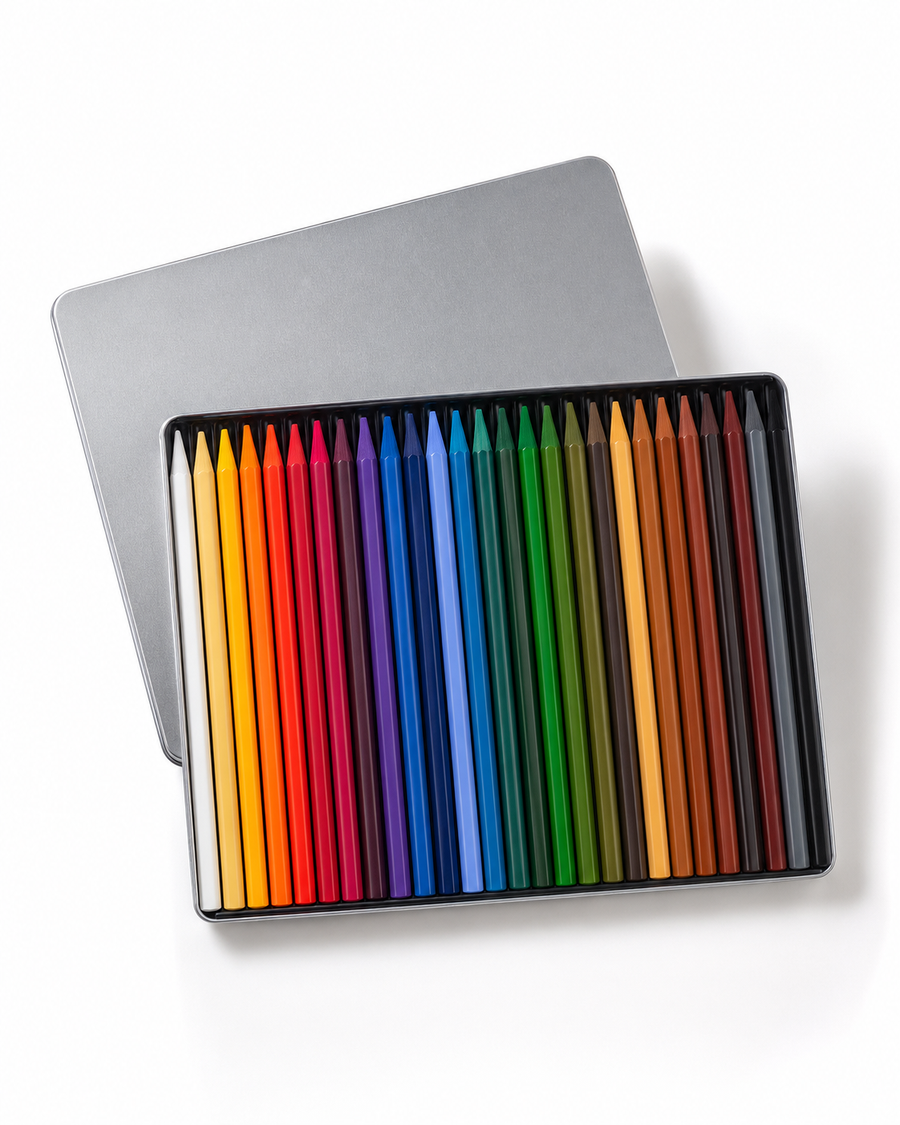 24-Colour Pastel Monolith Pencil Set in Metal Tin