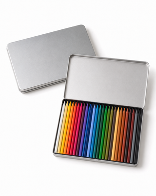 24-Colour Pastel Monolith Pencil Set in Metal Tin