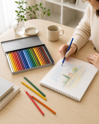 24-Colour Pastel Monolith Pencil Set in Metal Tin