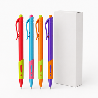 Retractable Blue Ink Ballpoint Pens — Wholesale Box of 24