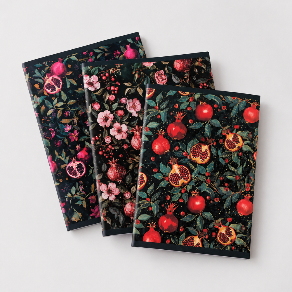Pomegranate A4 Squared Notebook Set, 96 Sheets — Pack of 3