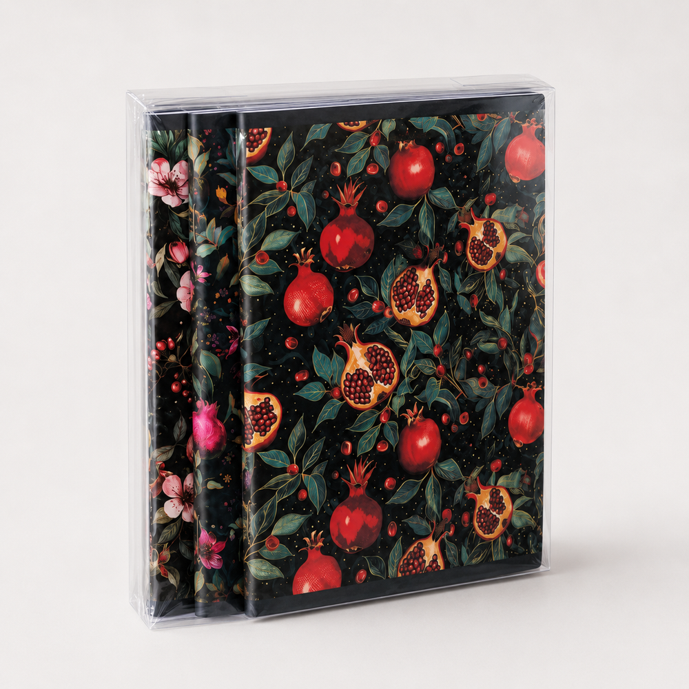Pomegranate A4 Squared Notebook Set, 96 Sheets — Pack of 3