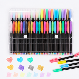 48-Colour Creative Gel Pen Set — Glitter, Metallic, Neon & Pastel