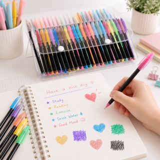 48-Colour Creative Gel Pen Set — Glitter, Metallic, Neon & Pastel