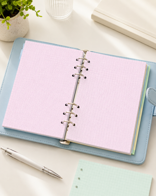 A5 Pastel Grid Refill Paper Pack — 200 Sheets