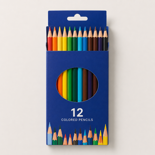 12-Colour Hexagonal Wooden Pencil Set — Pack of 12