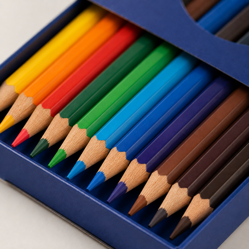 12-Colour Hexagonal Wooden Pencil Set — Pack of 12