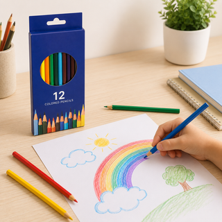12-Colour Hexagonal Wooden Pencil Set — Pack of 12