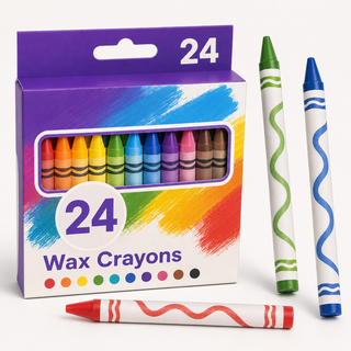 24-Colour Wax Crayon Set — Pack of 24