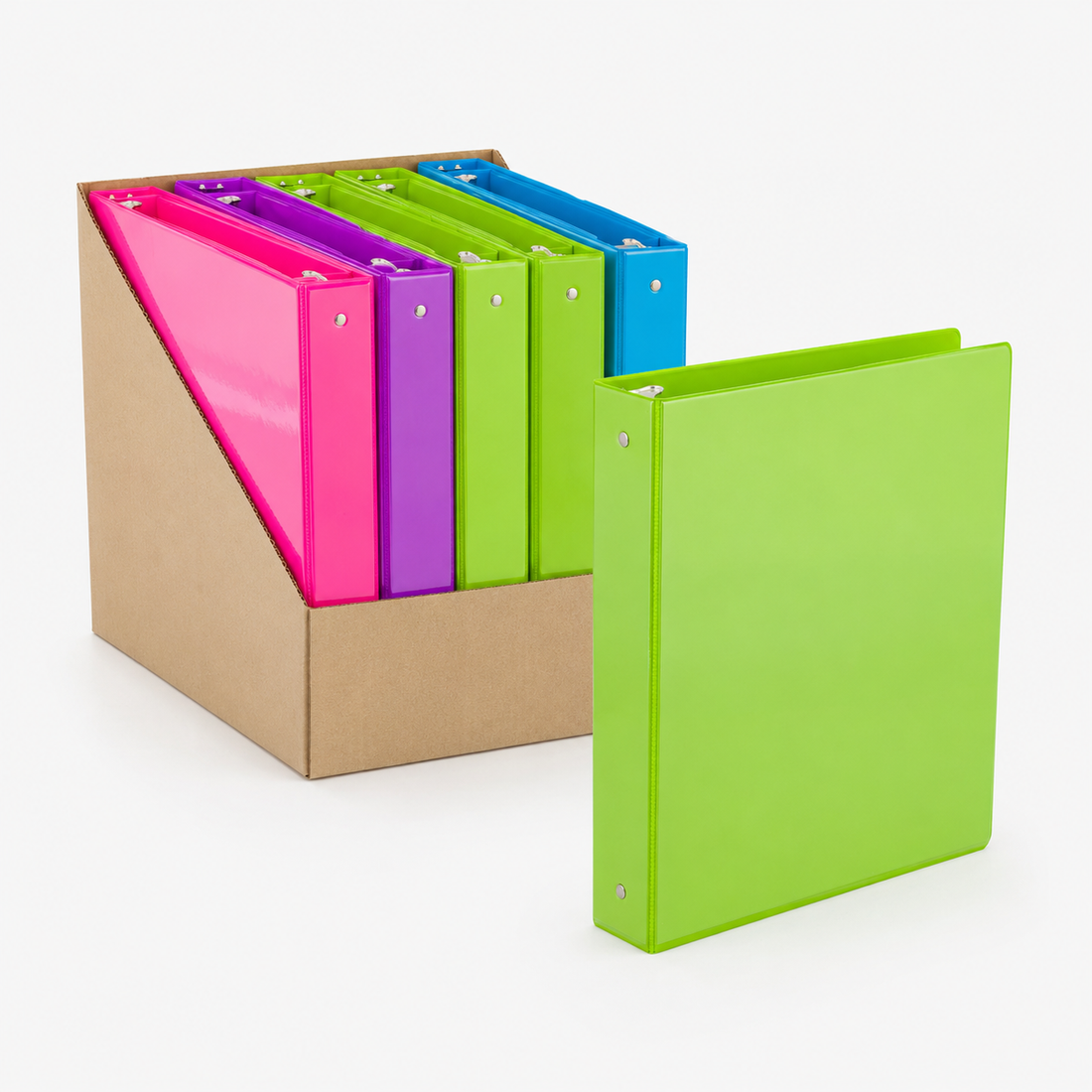 Pro Office 1.5-Inch A4 3-Ring Binders — Assorted Box of 6