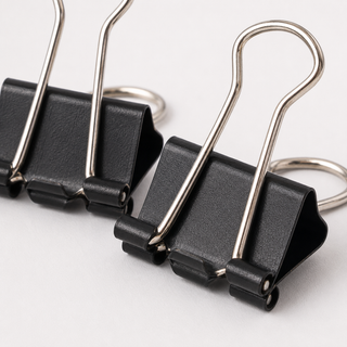 Black Metal Binder Clips — Pack of 8