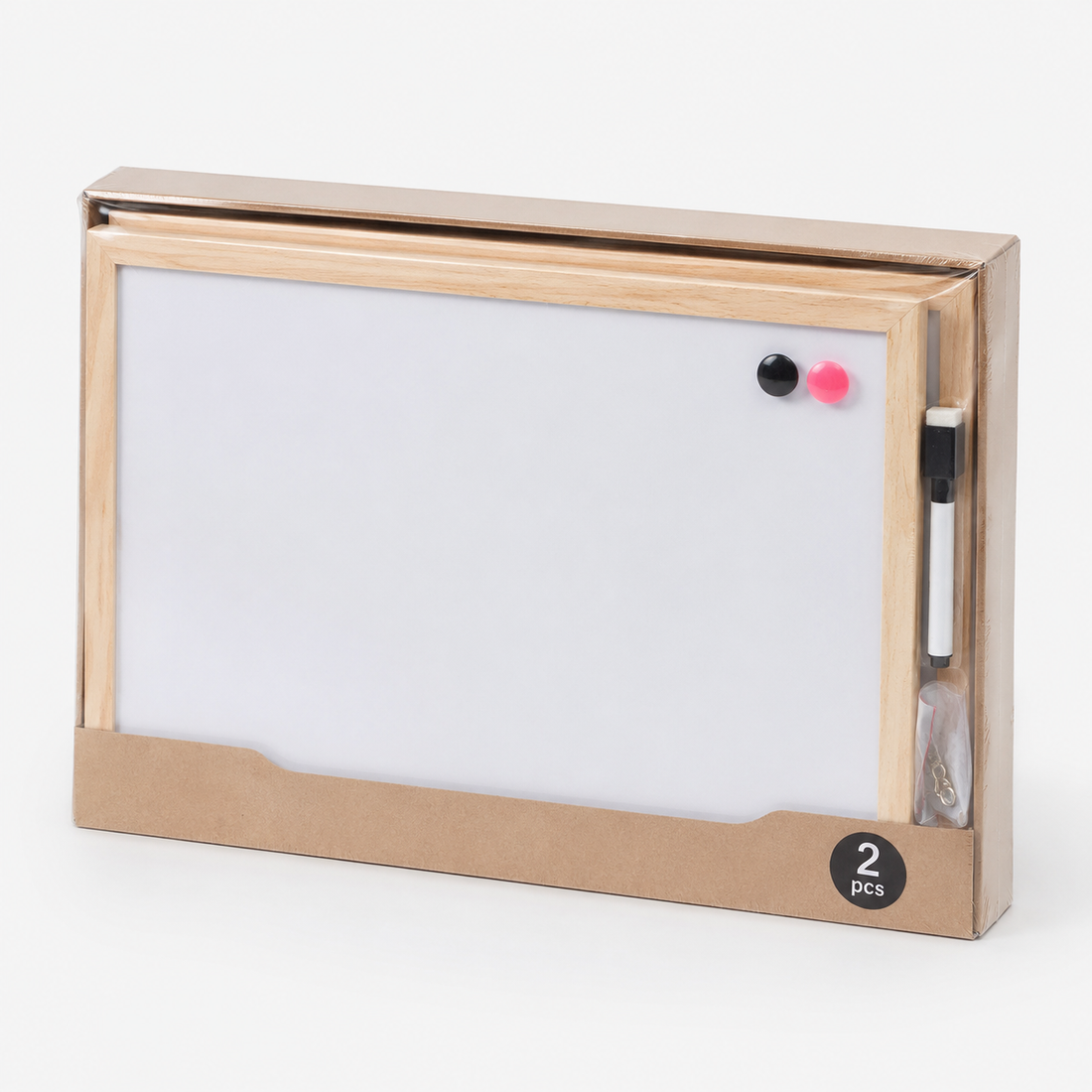 Wood-Framed Magnetic Whiteboards, 12 × 15 in — Set of 2