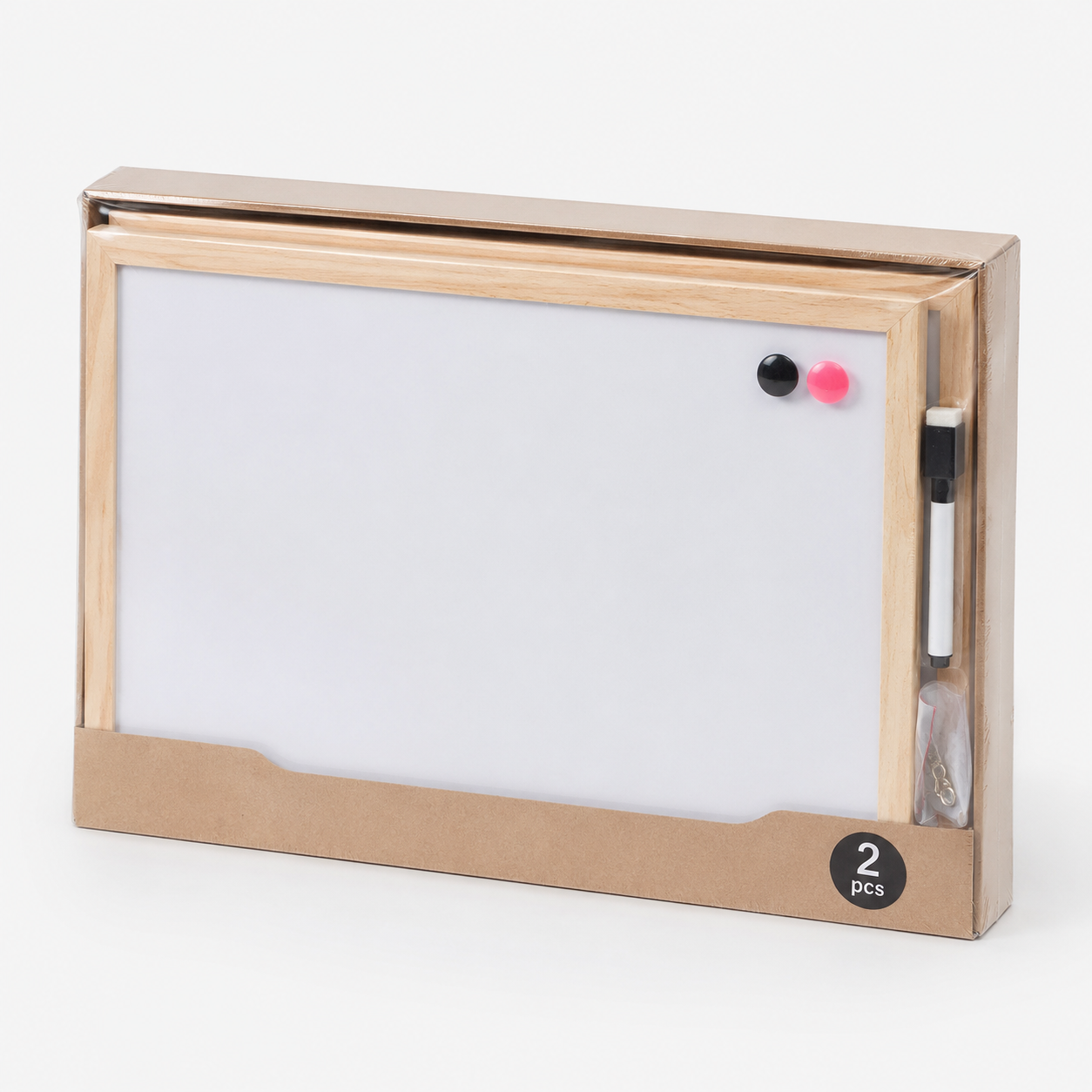 Wood-Framed Magnetic Whiteboards, 12 × 15 in — Set of 2