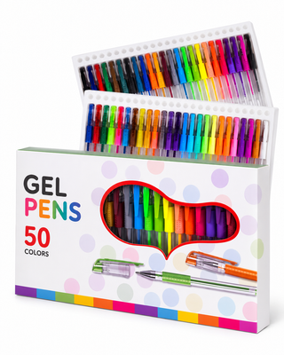 50-Colour Gel Pen Collection, 0.5 mm — Set of 50