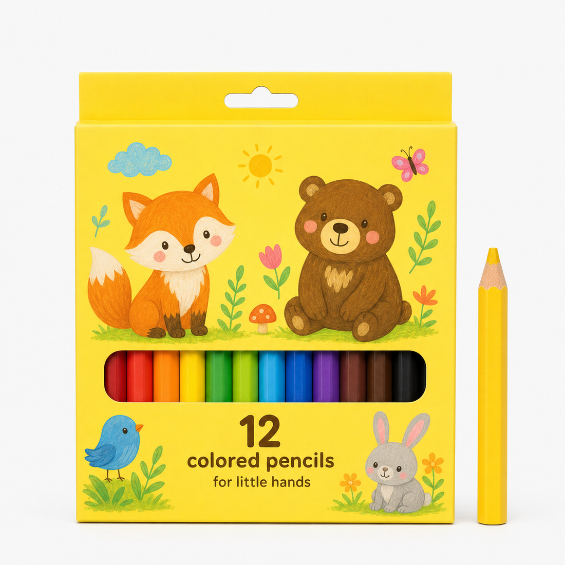 Jumbo Triangular Coloured Pencils for Little Hands — Set of 12