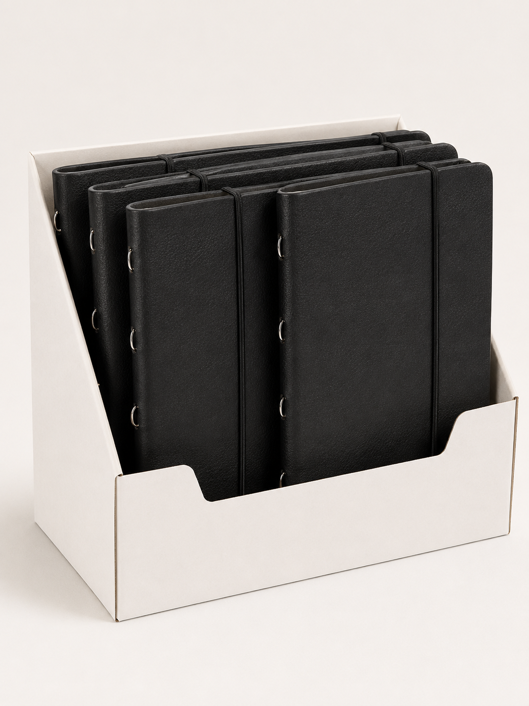 Refillable A5 Ring Planners with Elastic Closure — Pack of 4