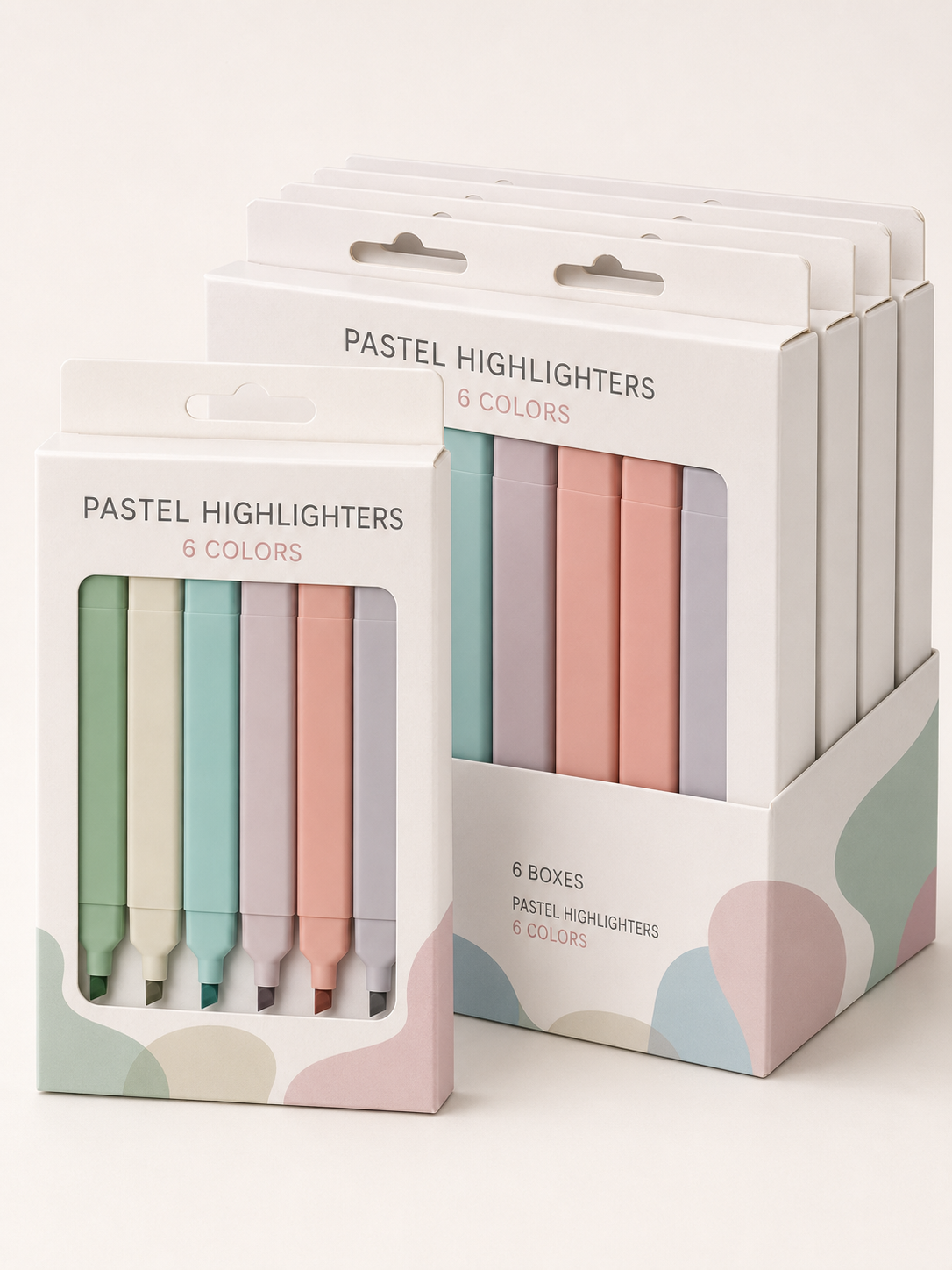 Pastel Highlighters — 6 Boxes / 36 Pieces