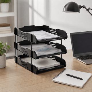 3-Tier A4 Document Tray Organisers — Box of 4
