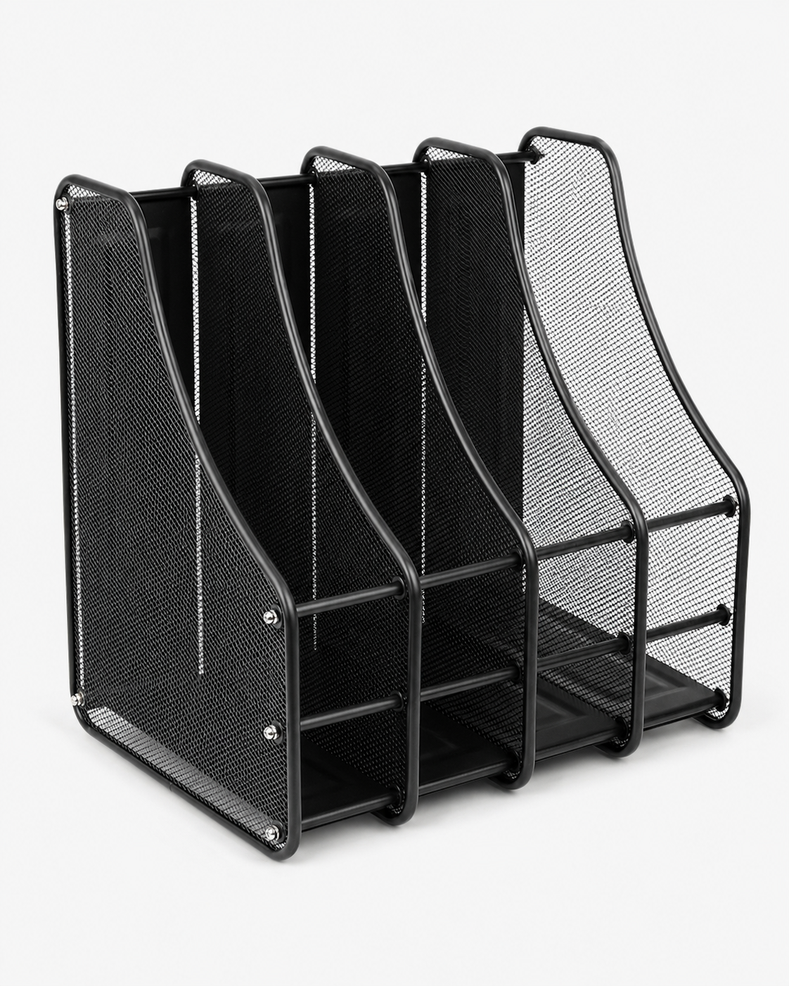 4-Compartment Metal Mesh File Organisers — Box of 4