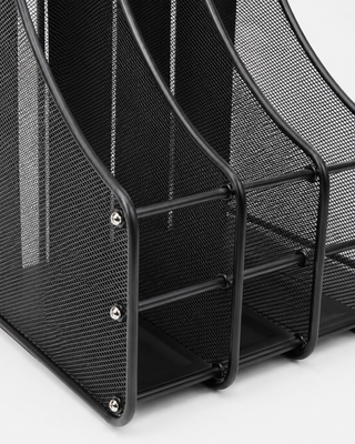 4-Compartment Metal Mesh File Organisers — Box of 4