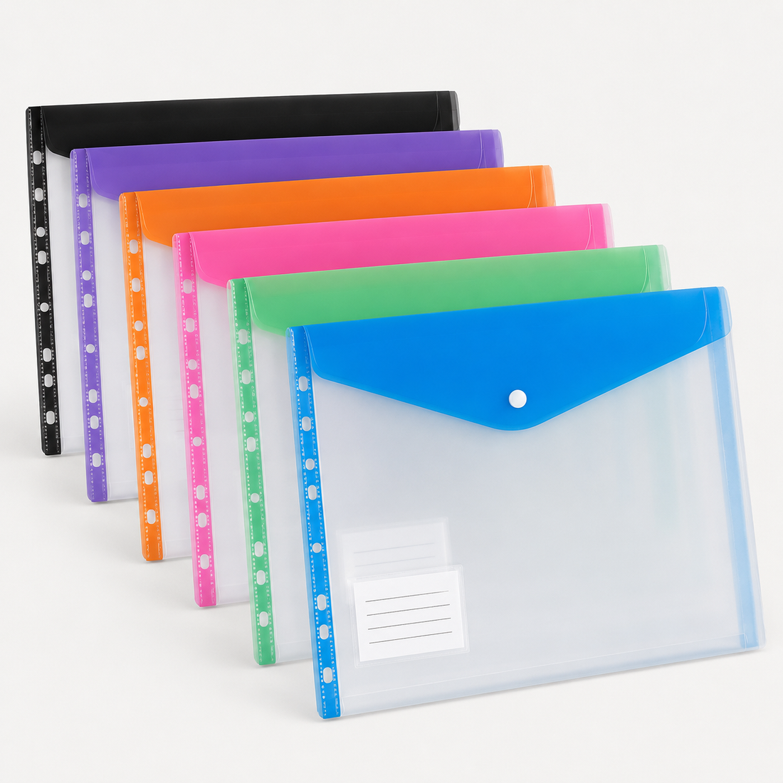 A4 Perforated Document Envelope Folders — Pack of 6