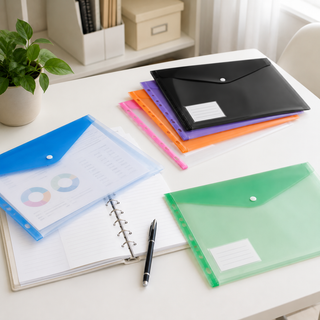 A4 Perforated Document Envelope Folders — Pack of 6