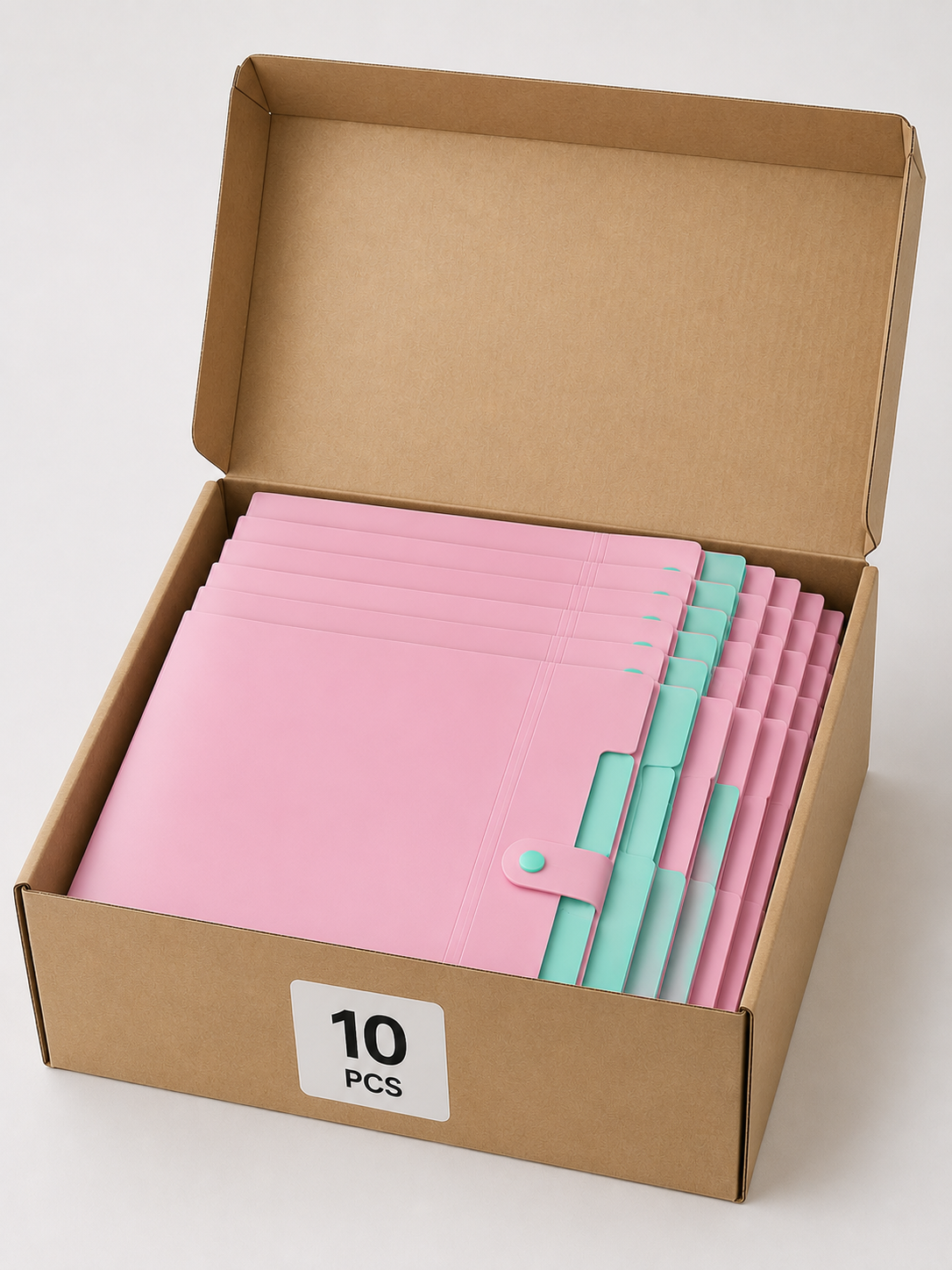 A4 5-Section Document Organiser Folders — Pack of 10