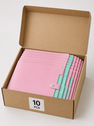 A4 5-Section Document Organiser Folders — Pack of 10