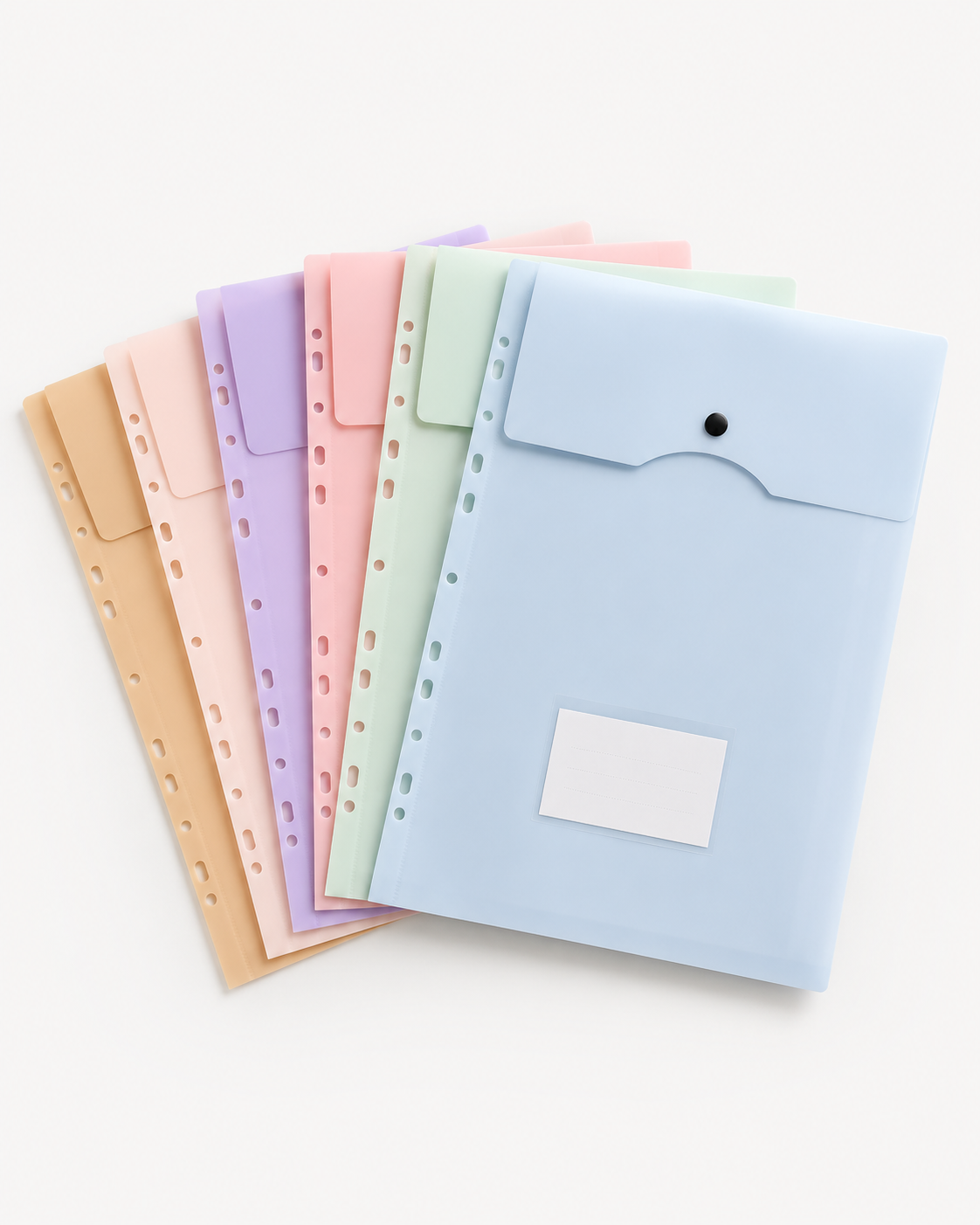 Pastel A4 Punched Document Wallets — Pack of 6