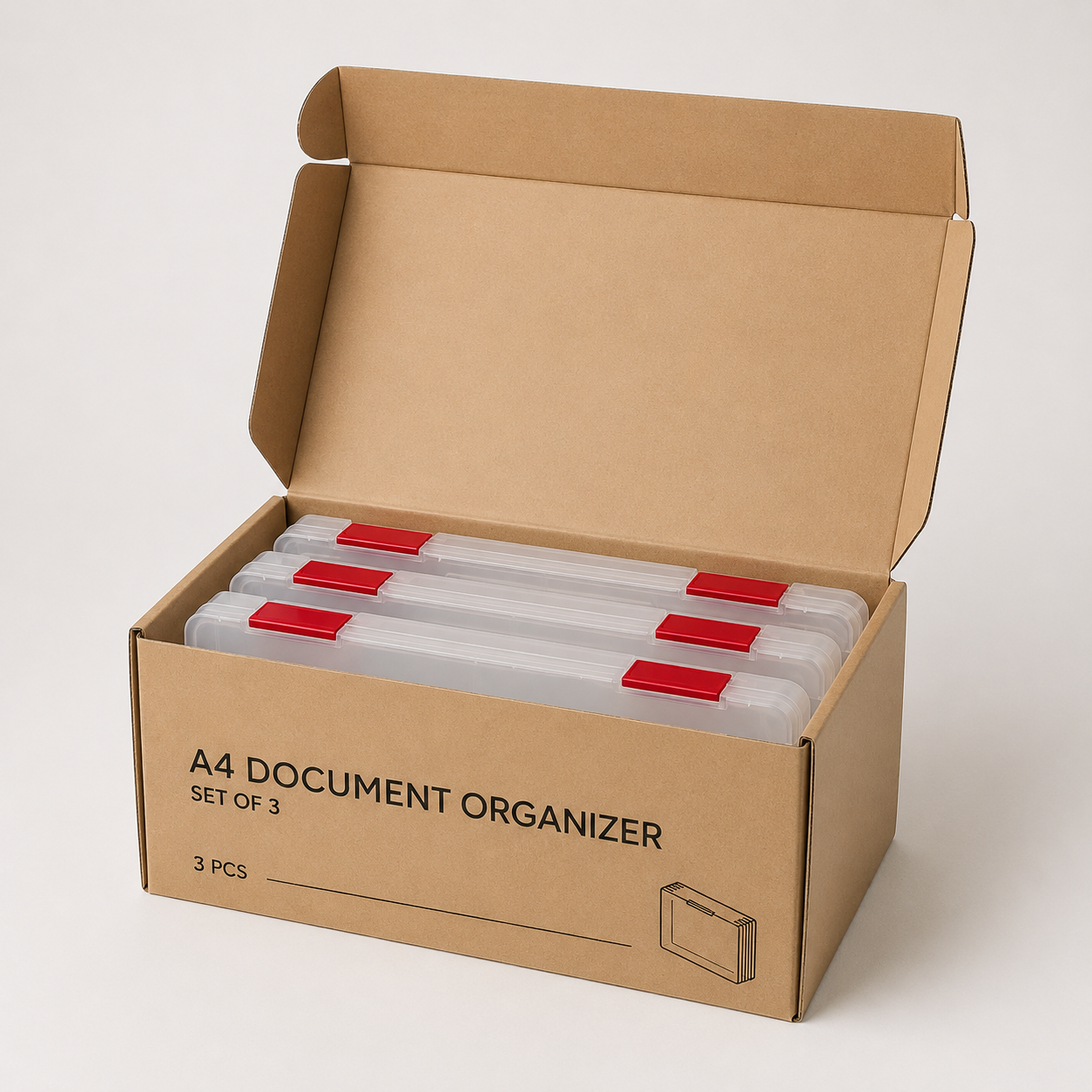 A4 Locking Document Storage Cases — Pack of 3