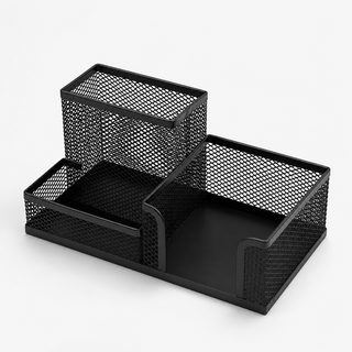 3-Compartment Metal Mesh Desk Organisers — Pack of 3