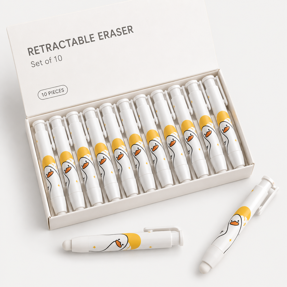 Retractable Pen-Style Erasers — Pack of 10