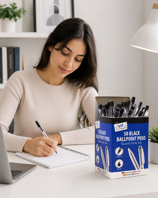 Black Retractable Ballpoint Pens — 50 Sets of 50