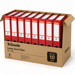 Esselte Red A4 Lever Arch Files — Set of 4