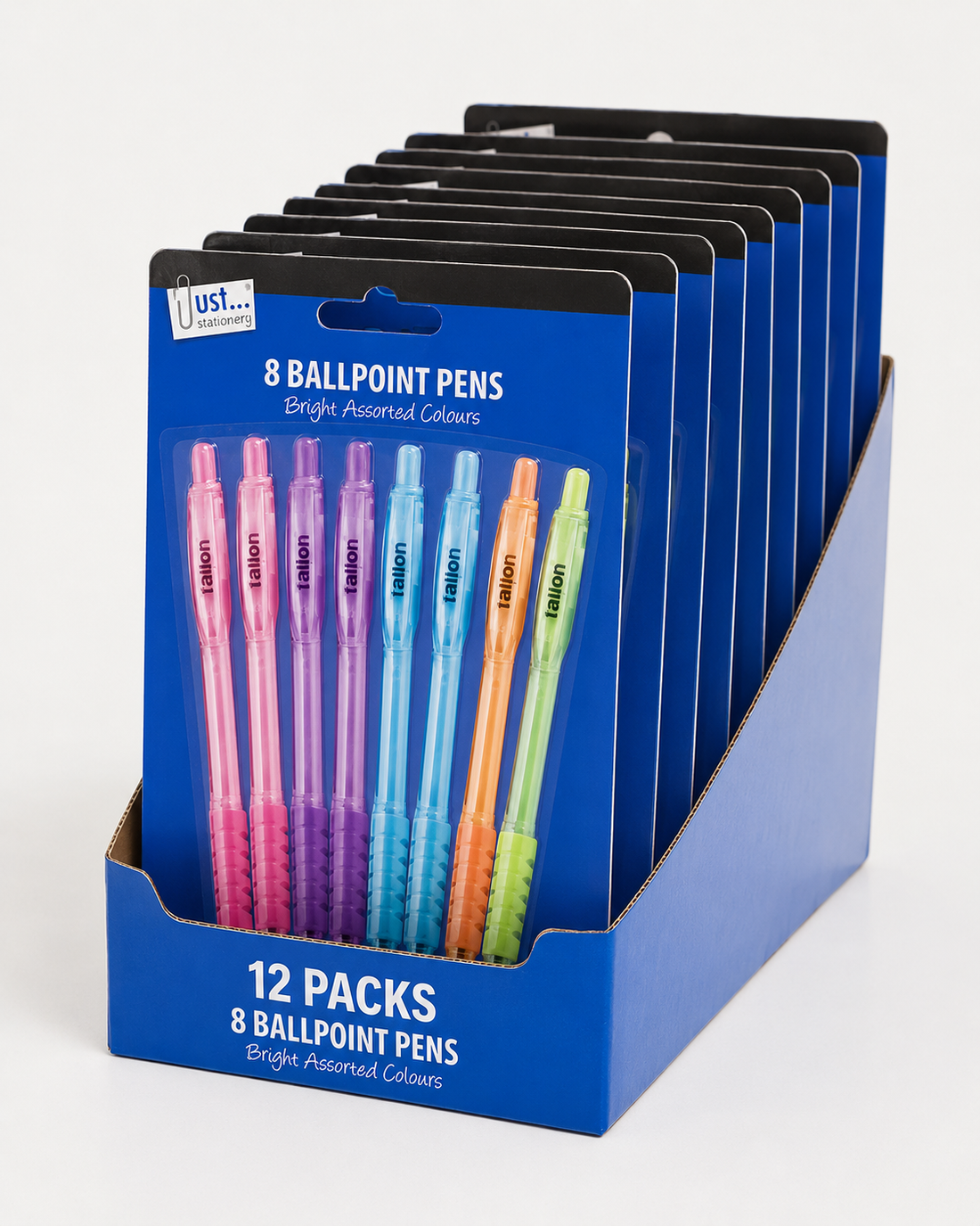 Tallon Bright Assorted Ballpoint Pens — Pack of 8