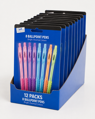 Tallon Bright Assorted Ballpoint Pens — Pack of 8