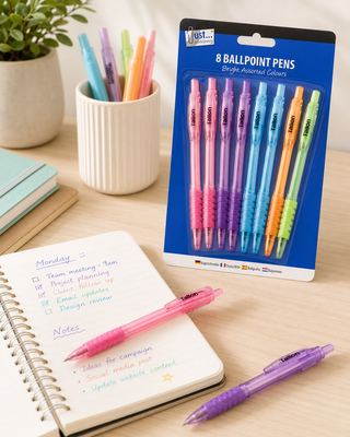Tallon Bright Assorted Ballpoint Pens — Pack of 8