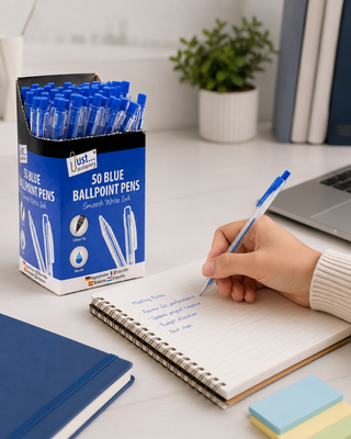 Blue Retractable Ballpoint Pens — 50 Pens per Set