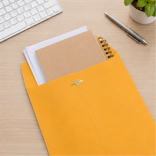 Yellow Clasp Mailing Envelopes, 7 × 10 in — Pack of 4